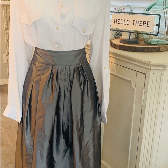 Worthington Dresses & Skirts - A Line Metallic gray pleated skirt. Yasss 💞🙌🏼